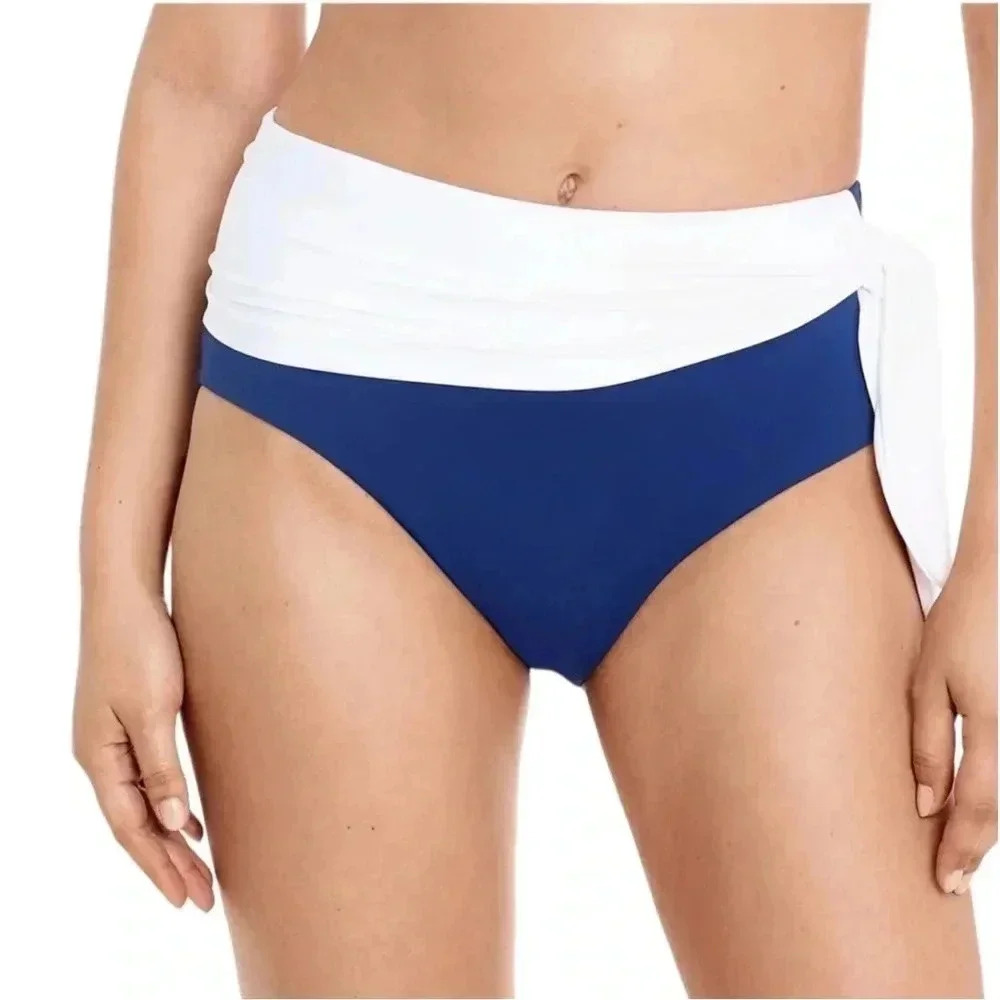 Lauren Ralph Lauren Blue and White Bikini Bottom
